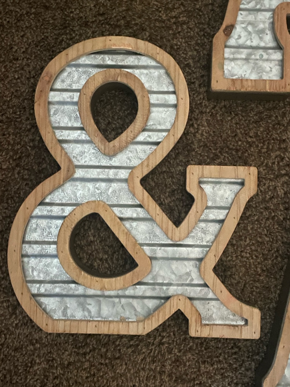 Hobby Lobby Farmhouse Wood Corrugated Metal Ampersand Sign Decor